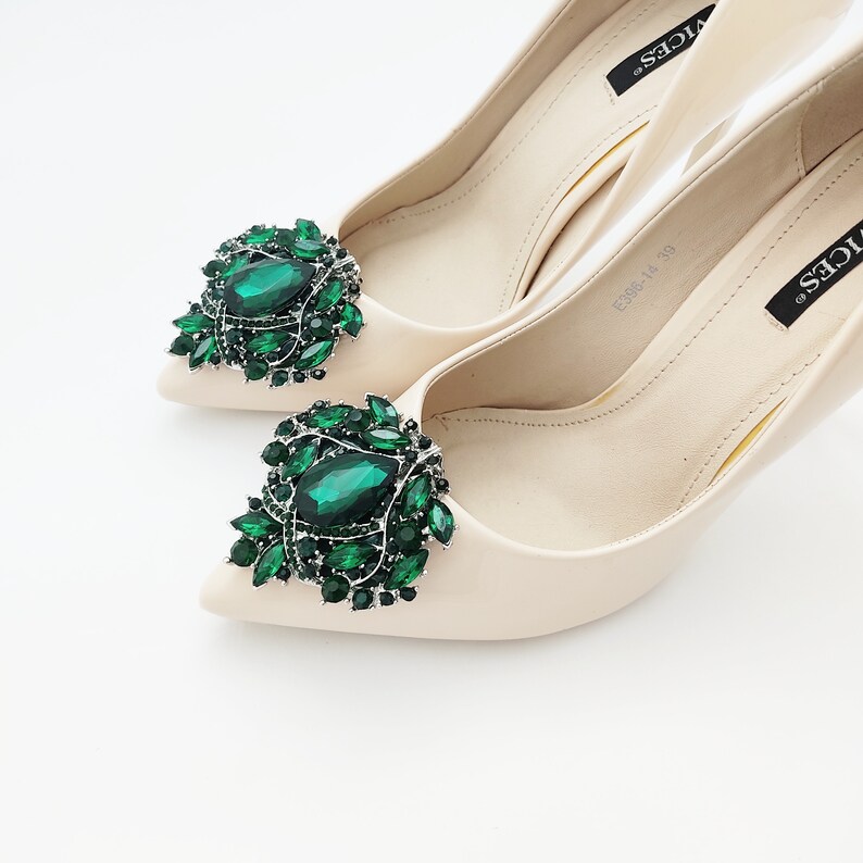 Jewelry Dark Green Shoe Clips Wedding Shoe Clips Jewelry - Etsy