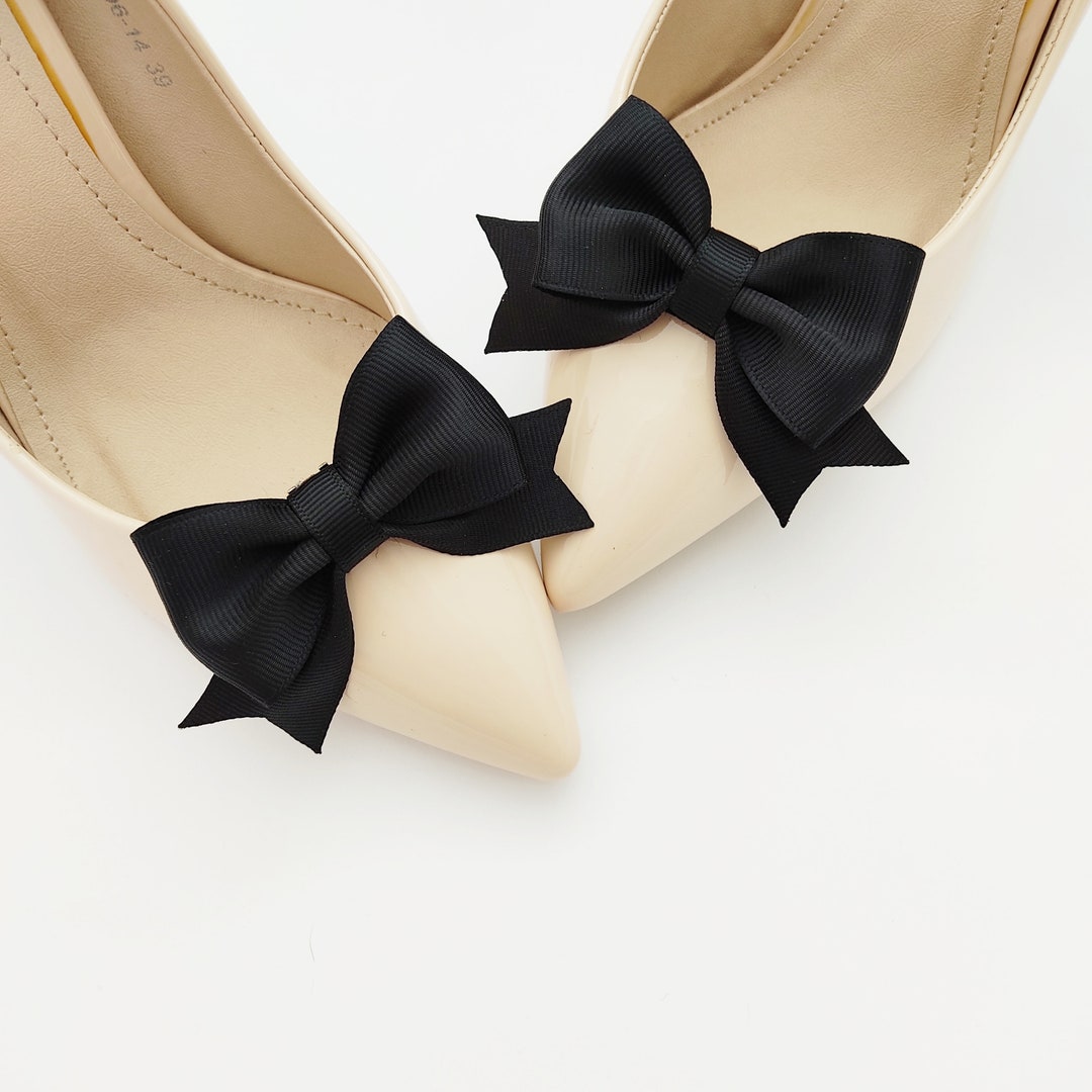 Black Bows Shoe Clips Shoes Clip Black Bows Bow Judaeve Etsy