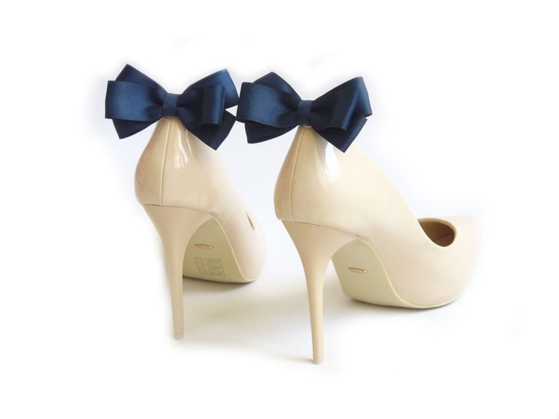 NAVY Blue Bows Shoe Clips Shoes Clip Schuhclips Bows Bow Judaeve image 2