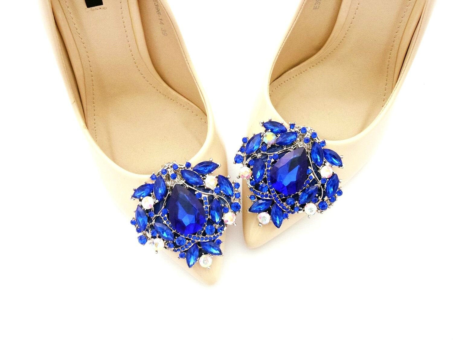 Large jewelry blue shoe clips wedding shoe clips jewelry Etsy España