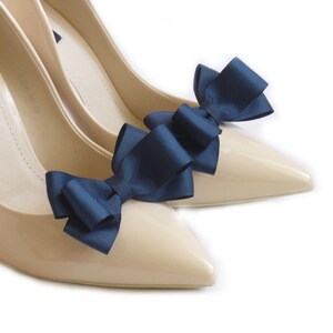 NAVY Blue Bows Shoe Clips Shoes Clip Schuhclips Bows Bow Judaeve image 4