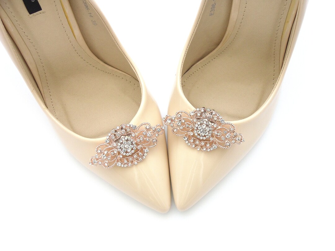 Rose Gold Shoe Clips, Jewelry Shoe Clips, Wedding Shoe Clips,gold Shoe