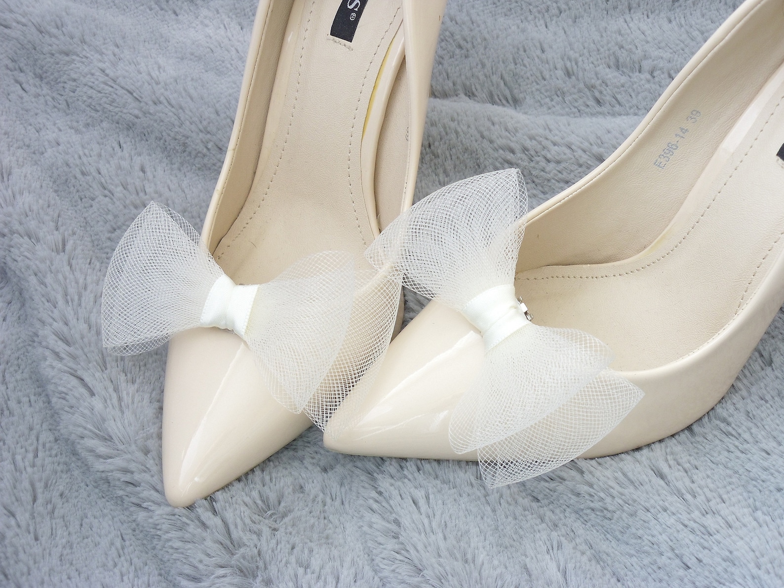 Crinoline Cream Bows Shoe Clips Bridal Shoe Accessoriesbows Etsy