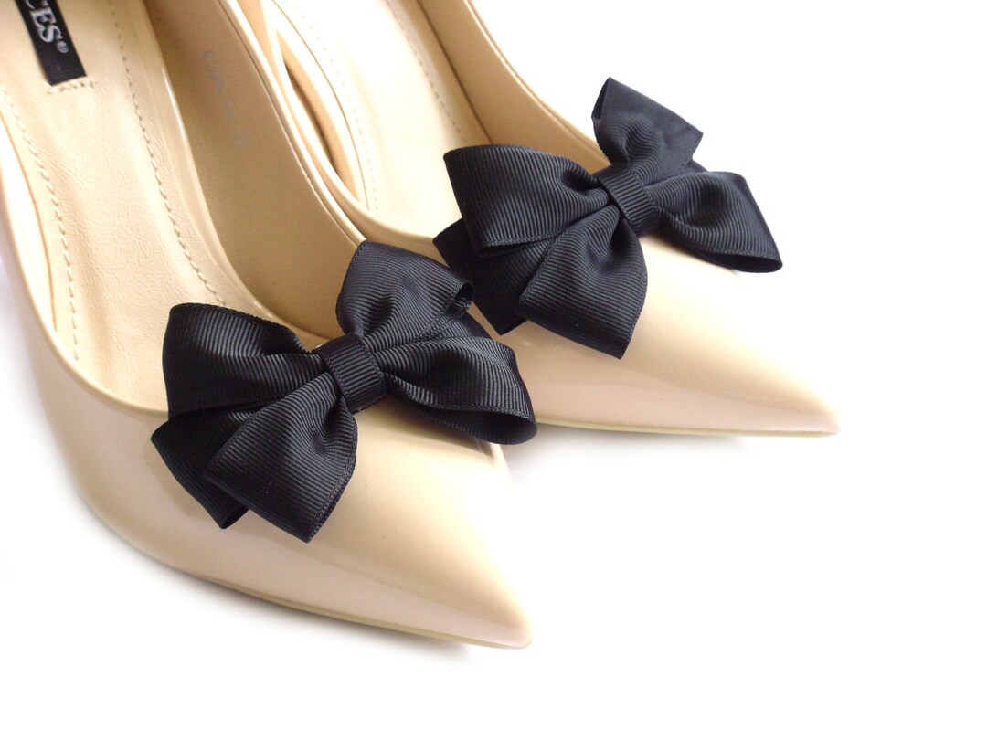 Black Shoe Clips Shoes Clip Black Bows for Shoes Jewelry for Shoe Black
