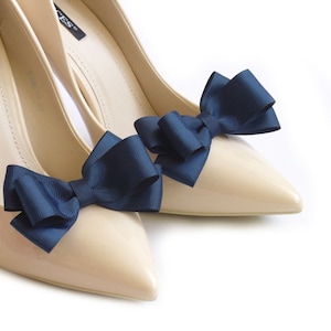 NAVY Blue Bows Shoe Clips Shoes Clip Schuhclips Bows Bow Judaeve