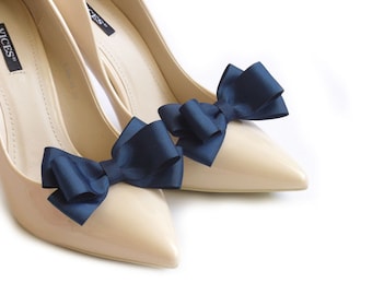 NAVY Blue Bows Shoe Clips Shoes Clip Schuhclips Bows Bow Judaeve