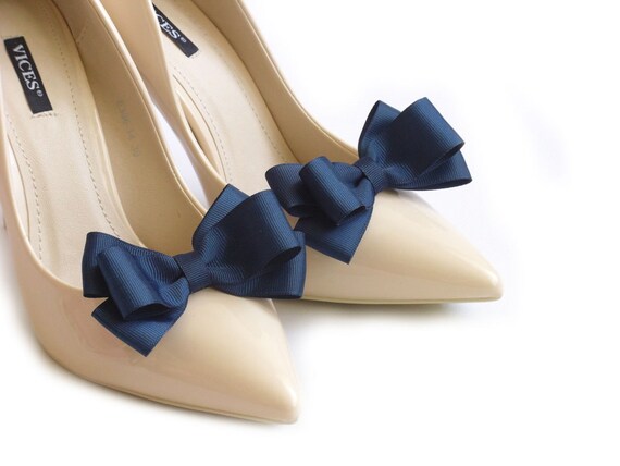blue bow shoes