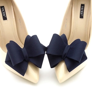 Navy blue 3D Bows Shoe Clips Judaeve