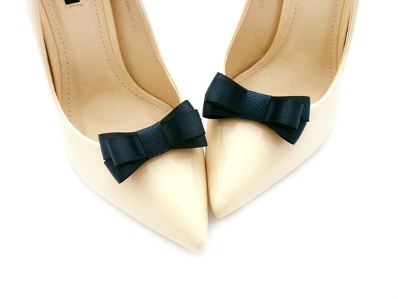 Navy Shoe Clips, Wedding Shoe Clips, Navy Bows Shoe Clips, Bows