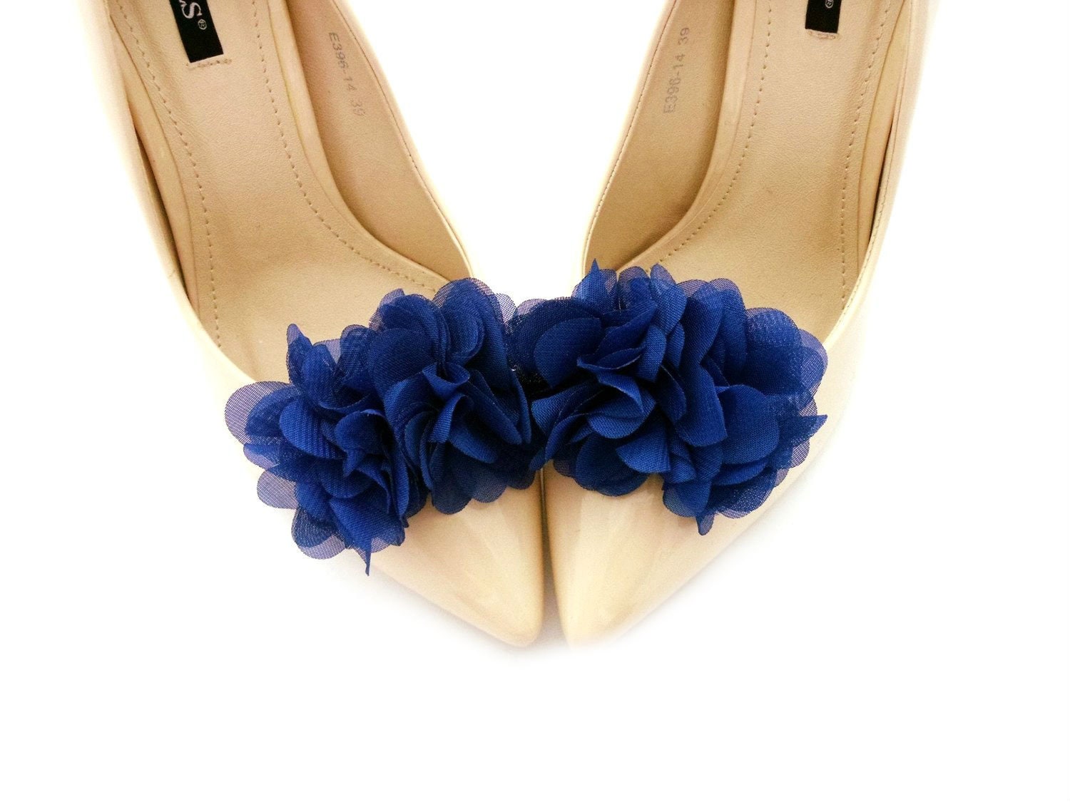 Dark Blue Shoe Clips Wedding Blue Shoe Clips Flowers Flower Etsy