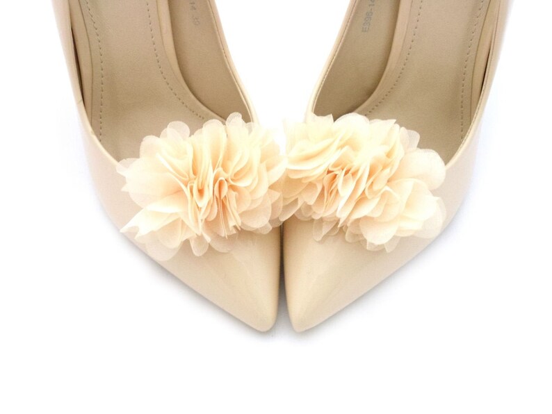 flowers clips Judaeve shoe clips for bridal bridal shoes apricot nude pompom flowers shoe clips flower shoe clips