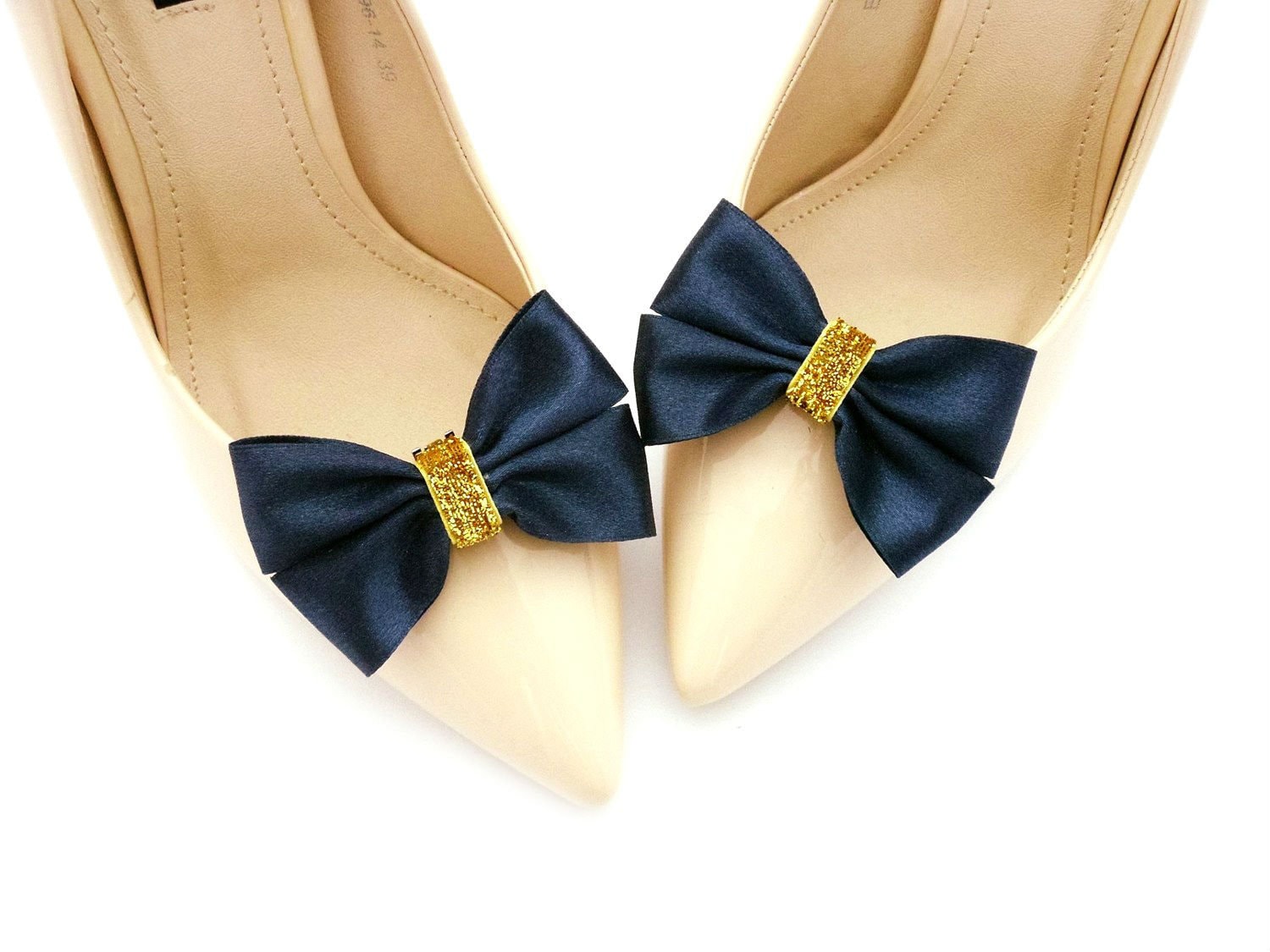 Navy blue shoe clips shoes clips schuhclips navy shoe bows bow Etsy