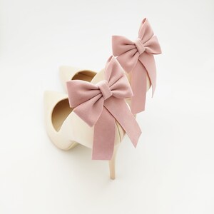 Suede heel ornaments shoe clips bows on the back of the shoe suede heels shoe clips suede bows decoration for shoes image 9