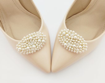 Shoe Clips Pearl | Luxury Shoe Decorations | Luxurious Pearl Ornaments For High Heels Shoes | Bridal Pearls Shoe Clips | Bride Shoe Decor