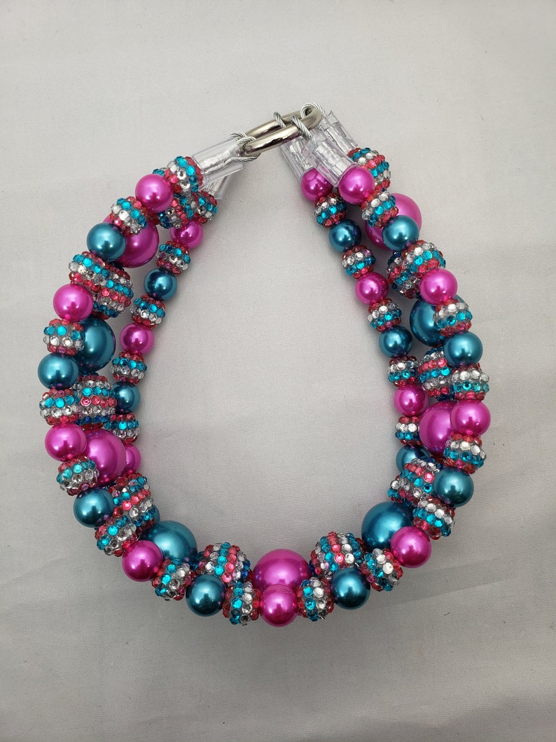 Logo Color Dog Collar Beaded Pearl Collars Big Dog Collars Etsy