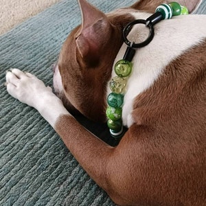 Shades Of Green - Beaded Dog Collar, Martingale, Big Dog, Unbreakable, High Tensile Strength, O Ring, Slip On, image 7