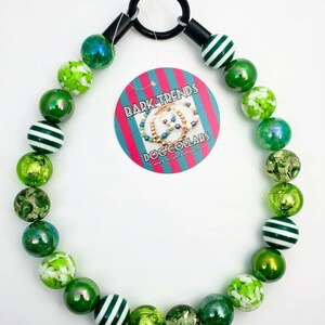 Shades Of Green - Beaded Dog Collar, Martingale, Big Dog, Unbreakable, High Tensile Strength, O Ring, Slip On, image 2