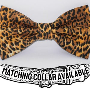 Cheetah Print Dog Bow tie | Brown & Tan Cheetah Print | Wild Animal Bow tie | Removable Dog Bow tie | Cool Dog Collars, Large Dog, Small Dog