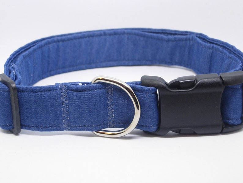Blue Denim Dog Collar With Dog Bow Tie Soft Blue Jean Etsy