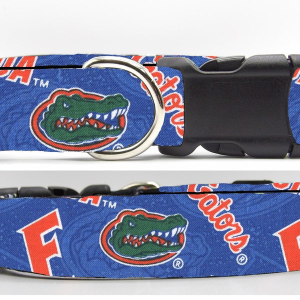 Gators Dog Collar, With Dog Bow tie, Florida Gators, College Grad Collar, Cool Sports Collar, Large Dog, Small Dog, Show Dog Collar