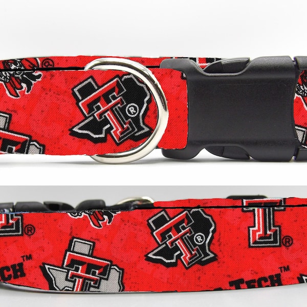 Texas Tech Dog Collar, With Dog Bow tie, TT Red Raiders, College Grad Collar, Cool Sports Collar, Large Dog, Small Dog, Show Dog Collar