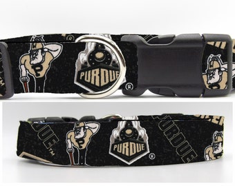 Purdue Dog Collar, With Dog Bow tie, Purdue Boilermakers, College Grad Collar, Cool Sports Collar, Large Dog, Small Dog, Show Dog Collar