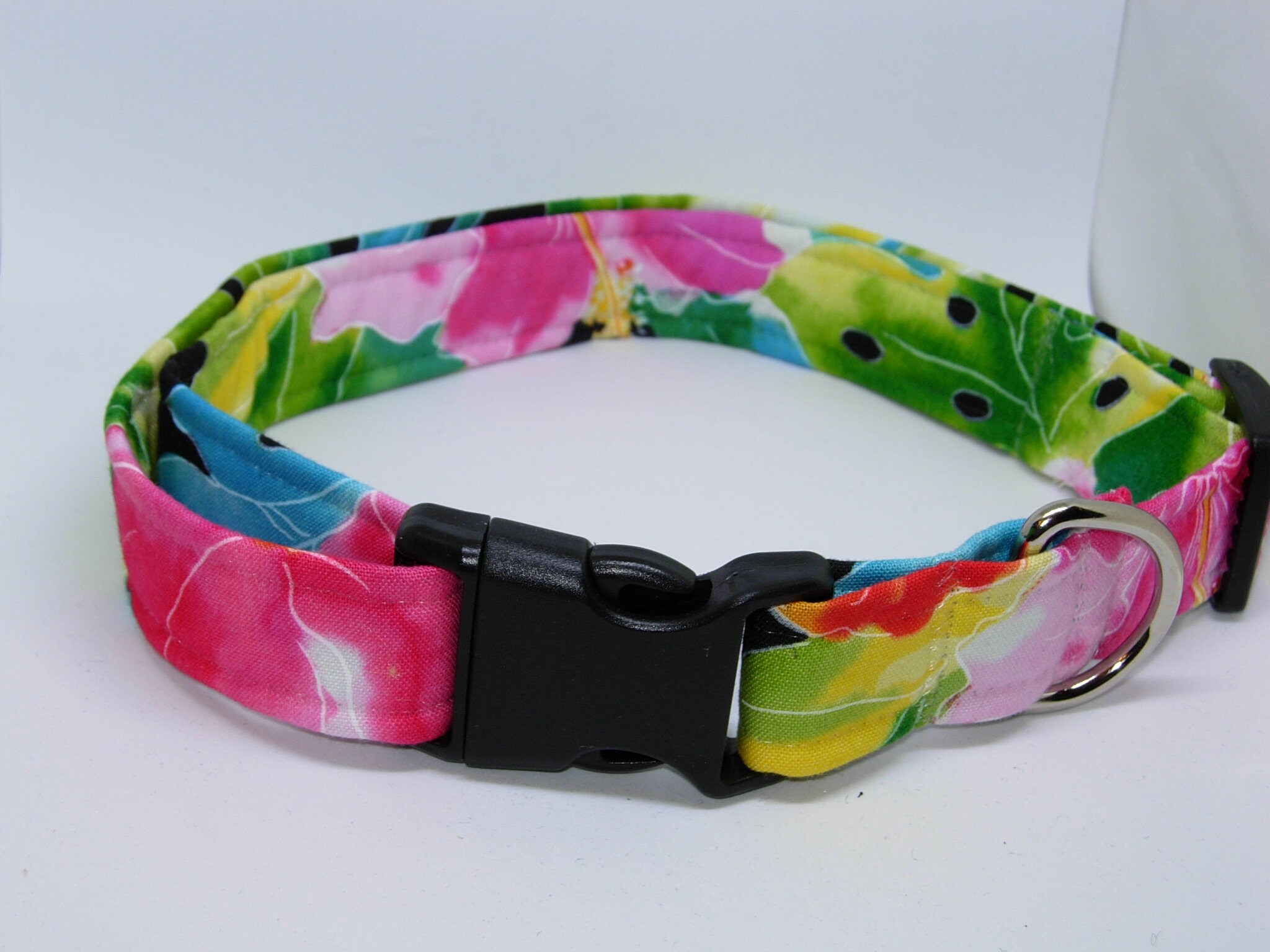 Hawaiian Dog Collar With Dog Bow Tie Tropical Pink Etsy