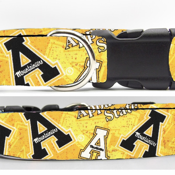 Appalachian Dog Collar, With Dog Bow tie, App State Mountaineers, College Grad Collar, Cool Sports Collar, Large Dog, Small Dog, Show Dog