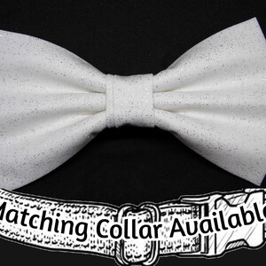 Wedding Dog Bow tie | Sparkling White Pet Collar | Glitter Party Dog Bow tie | Removable Dog Bow tie | Cool Dog Collar, Large Dog, Small Dog