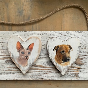Custom made Pet Painting Portrait, need to be ordered. Woody heart, miniature portrait, dog, cat, kitty, horse, bunny, rat image 2