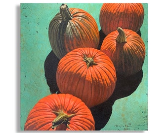 Pumpkins. Artist print on a Board Archival Paper Protected. Kitchen decor Wall decor fruits gift Fine Art Kitchen Food