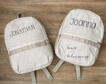 striped bookbag