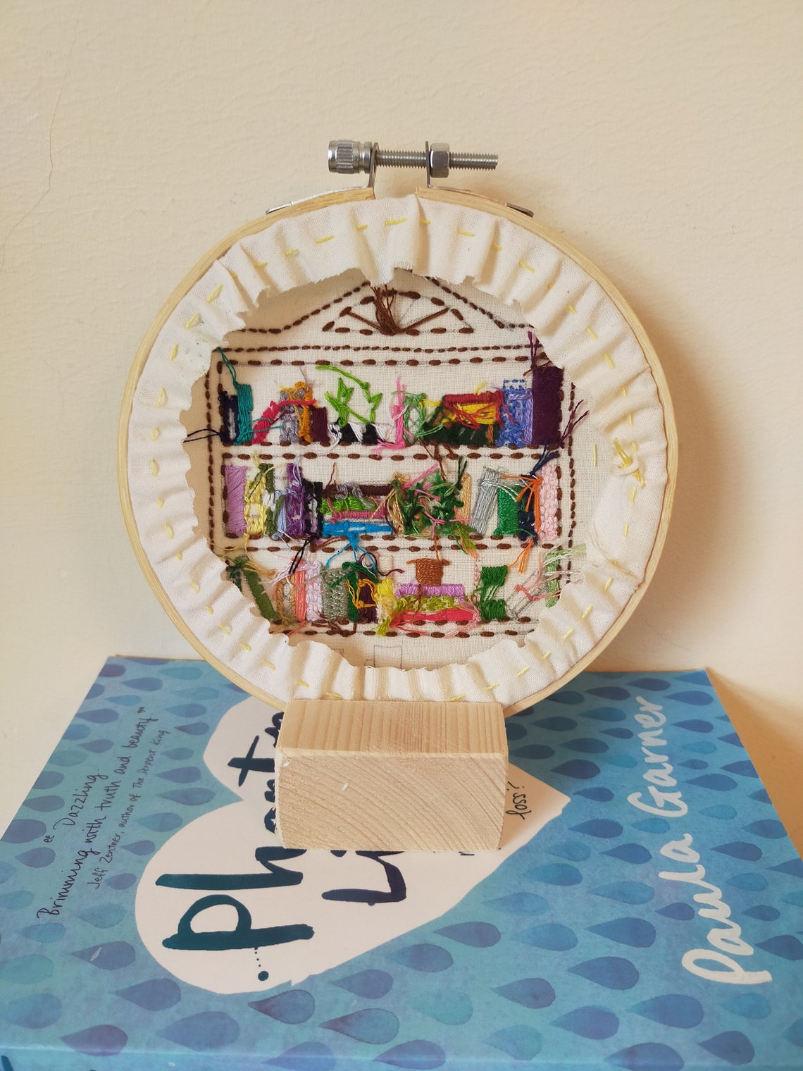 Bookshelf handmade embroidery hoop art books bookcase book  etsy Bookshelf handmade embroidery hoop art books bookcase book  etsy