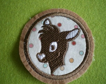 Rehkitz Applikations-Button  ca. 6 cm