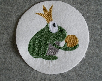 Froschkönig große Applikation ca. 13 cm