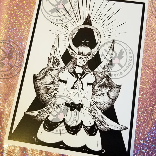 Magical Girl - Mahou Shoujo - Angel Girl - Original Character Print - Body Horror - Weirdo Art - Creepy Cute - Monster Girl - Original Char