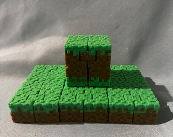 Minecraft-Inspired Fidget Blocks | 3D Printed Sensory Desk Toy