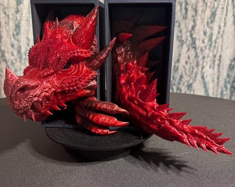 3D Printed Dragon Book Nook – Fantasy Bookshelf Insert | Magical Decor for Book Lovers