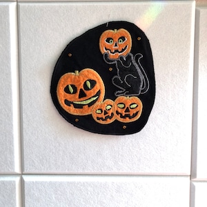 Halloween Sew-On Extra Large Patch // Pumpkin Patch // Spooky Patch // Upcycled Hand Embroidered Patch
