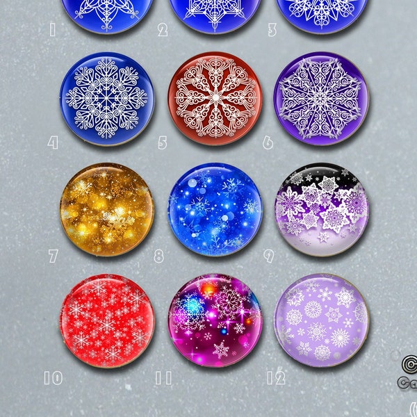 Winter Snowflake cabochon,Snow snap button jewelry charm in 12/18/20mm,10-40mm picture glass dome for Jewelry DIY supplies (FJ46)