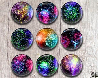 Fireworks Cabochon - 12/18/20mm Floral Glass Dome jewelry charm,Fireworks cabochon glass dome charm 10-40mm,Custom DIY Jewelry (FJ80）