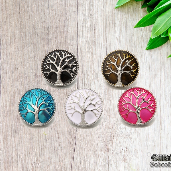 Life Tree Snap button,Tree Snap Button charm fit for 18mm/20mm snap jewelry,DIY Snap Ring Bracelet Necklace Cufflinks Jewelry Findings(MB10）