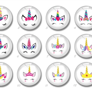 Unicorn cabochon,Unicorn snap button jewelry charm,10mm -40mm Fairy tale animal photo glass dome cabochon,DIY Jewelry Findings (FJ714）