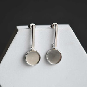 Minimalismo ACCIAIO INOSSIDABILE Orecchini pendenti grezzi, 8mm 10mm 12mm 14mm 25mm Cabochon Orecchini pendenti Base, Orecchini con ciondoli Vassoi castone BXG05 immagine 1