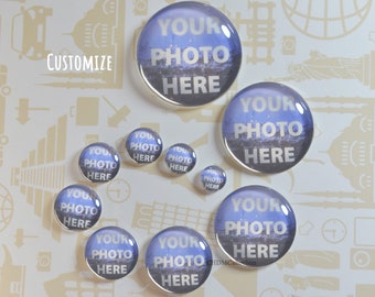 Custom Cabochon,10-40mm Customize your photo or text glass dome cabochon,Personalized Image Cabochon,Unique jewelry charms