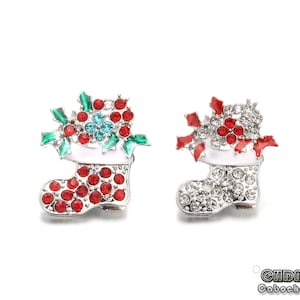Christmas Stockings Snap Button,Christmas Sock Snap button charm fit for 18mm/20mm snap jewelry,Ginger Snap,Ring Bracelet Gift (MB68）