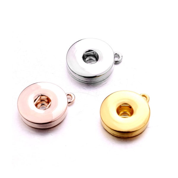 18MM Snap button Base Pendant,Interchangeable ginger snap base fit for 18/20MM snap,DIY Slide Snap Jewelry Link Connector Accessory (ASB10)