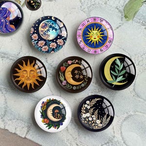 Crescent Cabochon, Sun and moon image Glass dome, Handmade Picture Cameo, 10mm 12mm 14mm 16mm 18mm 20mm 25mm 30mm 35mm 40mm Glass (FJ5412 )