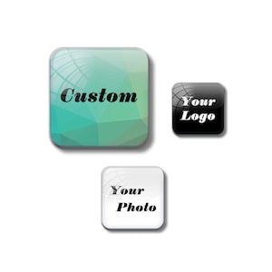 Aangepaste vierkante cabochon, 10-40 mm personaliseer je foto of tekst cabochon met glazen koepel, cabochon met gepersonaliseerde afbeelding, unieke sieraden