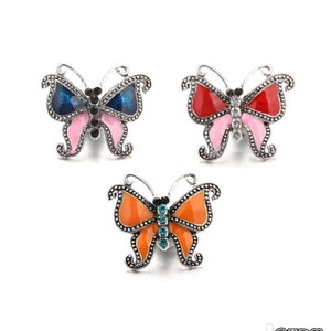 Butterfly Snap button,Butterfly Snap Button charm fit for 18mm / 20mm interchangeable snap jewelry,ginger snap bracelet necklace (MB45）
